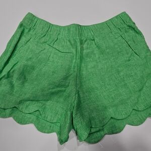 Lilly Pulitzer Green High Waist Scalloped Shorts